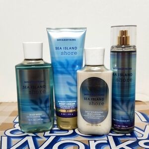 Bath & Body Works Sea Island Shore 4pc Set Wash Lotion Cream Mist